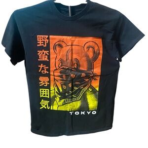 Tokyo Black T-Shirt with Bear Graphic